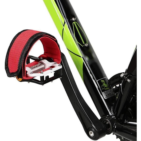 2 stk. sykkelpedalstropp, sklisikker sykkelpedalstropp justerbar sykkel fotstropp universal selvklebende mountainbike nylon pedalstropp utendørs b