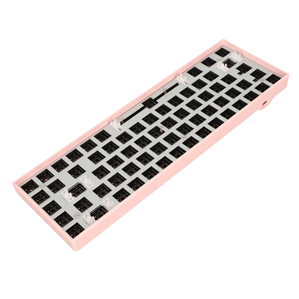68 Keys Mekaniskt Tangentbord DIY Kit med RGB 5V DC Stöd Trådlöst 2.4G Typ C Trådbunden Bluetooth 3.0 5.0 Hot Swap Tangentbord för IOS Pink