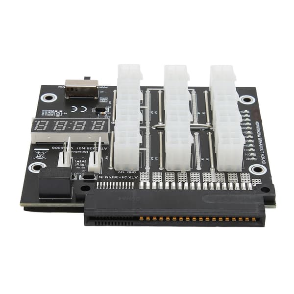 Mining PSU strømforsyningskort 12 PCIe-porte 6Pin 12 Amp/2400 Watt LED voltmeter display GPU Mining Board til Dell