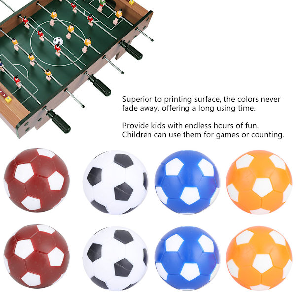 8 STK Mini Farverig Bordfodbold Fodbold Udskiftningsbolde Bordpladespillebold 36 mm