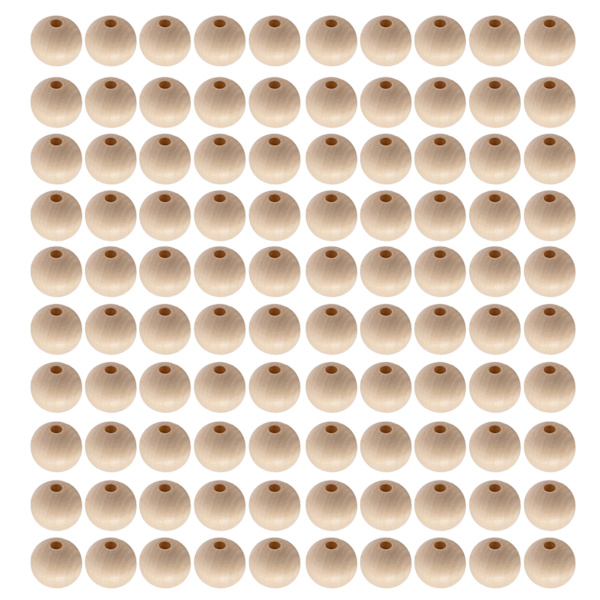 100 stk træperler 25 mm diameter DIY-fremstilling Klassisk Elegant Burlywood Dekorativ Praktisk Håndværk Træafstandsperle