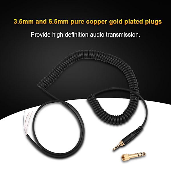 Fjädertrådskabel för Beyerdynamic DT 770/ 770Pro/ 990/ 990Pro hörlurar