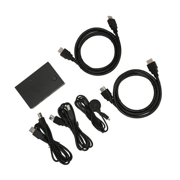 KVM Switch 2 Port Plug and Play USB HUB 4K 30Hz HD Multimedia Interface KVM Switch til PC Printer Mus Tastatur