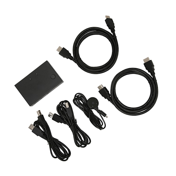 KVM-switch 2 portar Plug and Play USB HUB 4K 30Hz HD Multimedia Interface KVM-switch för PC-skrivare Mus Tangentbord