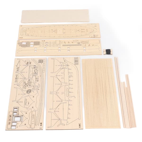 Skibsmodel 1/100 skala færdighedsudvikling træ interaktiv samlebådsmodelsæt til børn voksne DIY