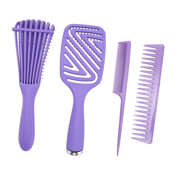 4st hårborste för hårborste för hår, män, kvinnor, professionell bärbar set, stylingverktyg, lila