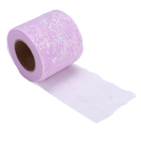 Tyullstoff DIY Håndverk Slitestyrke Symfoni Polyester Lett Bærbar Tyullruller 6cm Lavendel