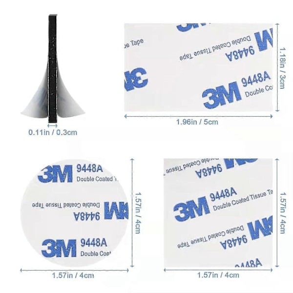 Dobbeltsidige 3m klebeputer - 60 stk. skumtapeputer for montering