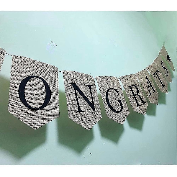 Grattis Banner Säckväv Examensbanner Svart Examenshatt Montering Utexaminerade