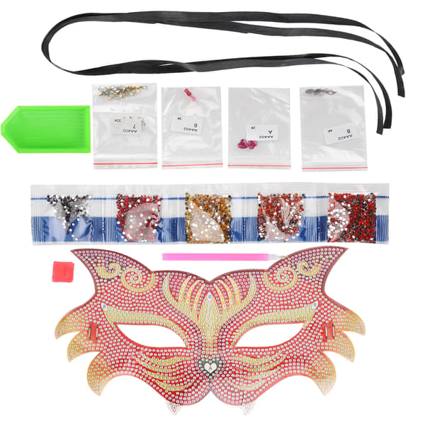AA402 DIY Diamantmaleri Ansiktsmaske Tiger Rhinestone Bilde for Jenter Kostymefest