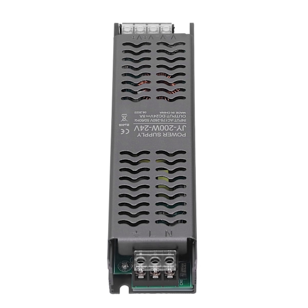 LED-drivrutin 200W AC 175‑260V till 24V DC Lågspänningsutgång LED-drivrutin Strömförsörjning med värmeavledningshål LED-transformator