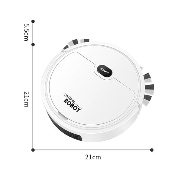 Robotdammsugare USB Smart 3-i-1 Sug-, Sop- och Moppfunktion Automatisk Dammsugare Vit - 1 Styck