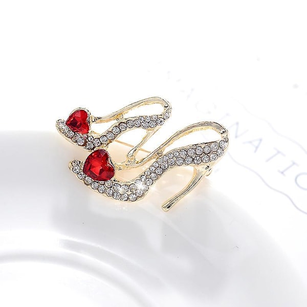 Kristallbesatt Rhinestone Högklackad Prinsessasko Brosch Snygg Kvinna Charm Nål
