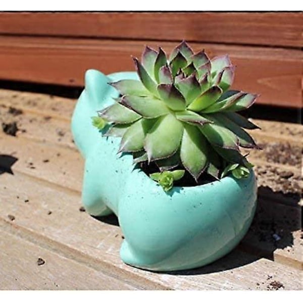 DIY Blomsterpotte Sød Keramik Kunst Potter Hjem Dekorativ Keramik Kunst Vase Grøn