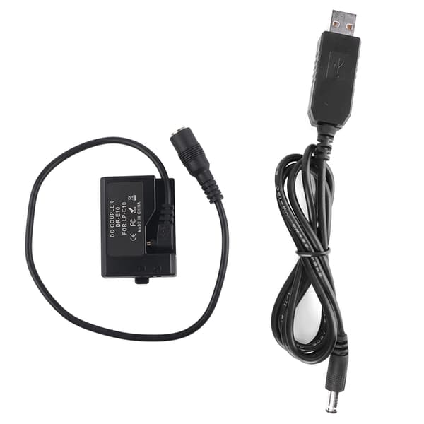 USB til ACK‑E10 full dekoding dummybatteri for Rebel T3/T5/T6/T7/T100 kamera