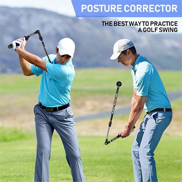 Golf Treningshjelp Multi Justerbar Golfsving Treningspinne Svart