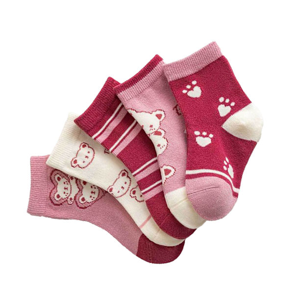 Barnstrumpor Cartoon Mönster Mid Calf Kammad Bomull Småbarnsstrumpor för Höst Vinter S ( för 1‑3 År Gamla )