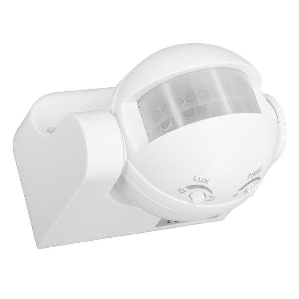 Väggmonterad rörelsesensor Automatisk skymning till gryning Sfärisk PIR-sensor Utomhus Rörelsesensor Brytare för hemsäkerhet LED-ljus AC 110 till 240V Vit