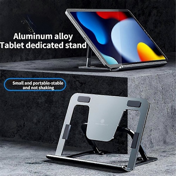 Tablet Dator Laptop Ställ Aluminium Dator Notebook Stöd Ipad Pro Riser 8 Lägen -CNJR