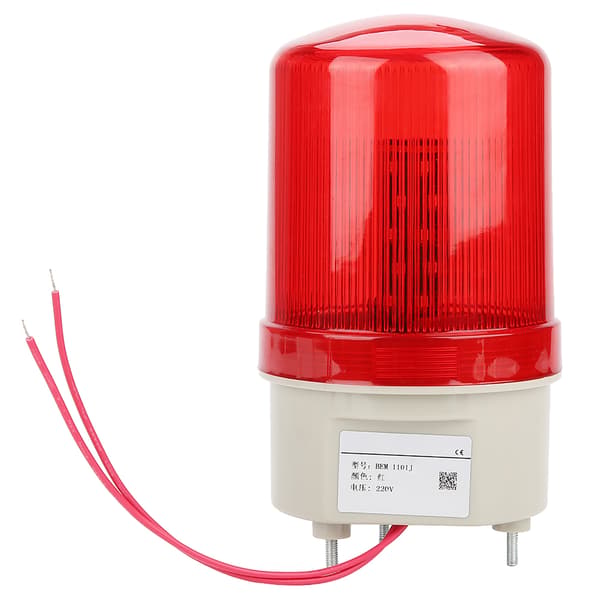 Røde LED-varsellys Akustisk-optisk alarm Roterende lys Nød-LED-strobelys 220V