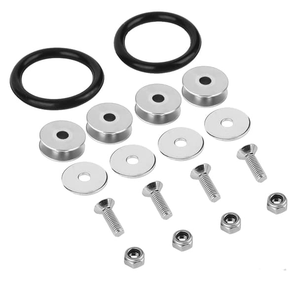 Bil aluminiumslegering skjermer/støtfanger skive/bolt motorrom pyntekit (sølv)