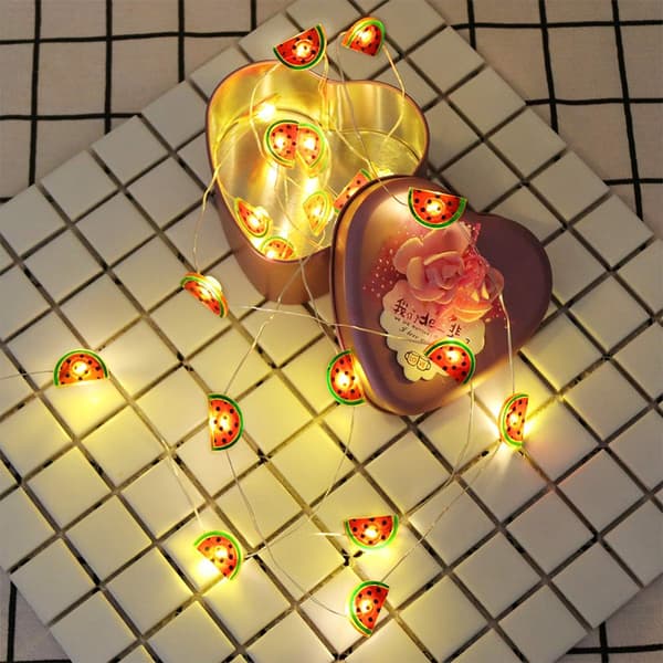 2m/6.6ft 20 LED Söt Vattenmelonformad Fairy Ljusslinga Barn Sovrum Dekoration Varmvit