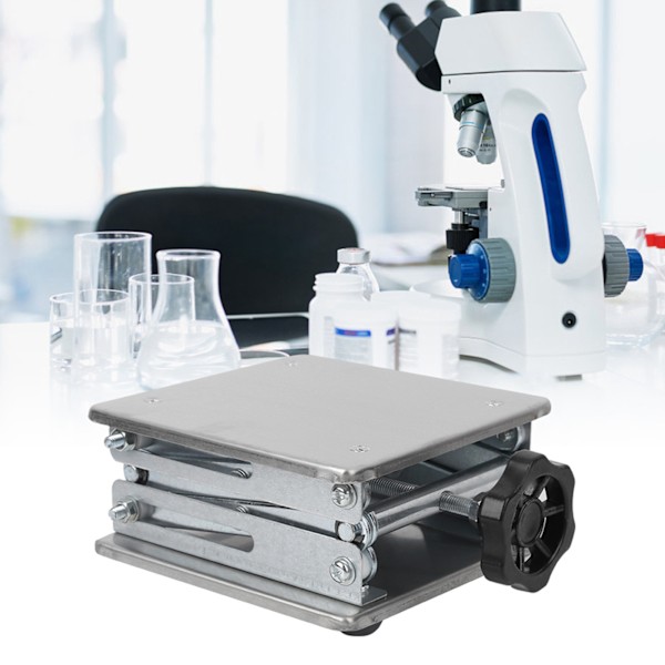 Rustfrit løfteplatform stativ rack laboratorium bordholder løfter 15 x 19cm
