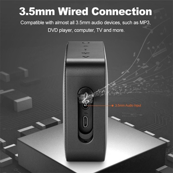 Bluetooth -högtalare USB IPX7 Vattentät Bärbar Mini Trådlös Högtalare för Sovrum Office Sovsal Utomhus Röd