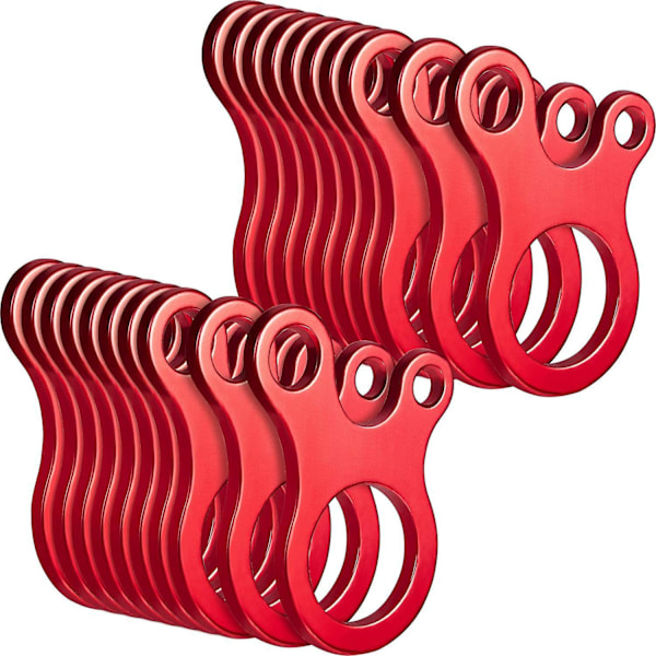 20 Stykker Aluminium Legering Bardunjustering Tau Strammere for Utendørs Camping Fotturer, Rød