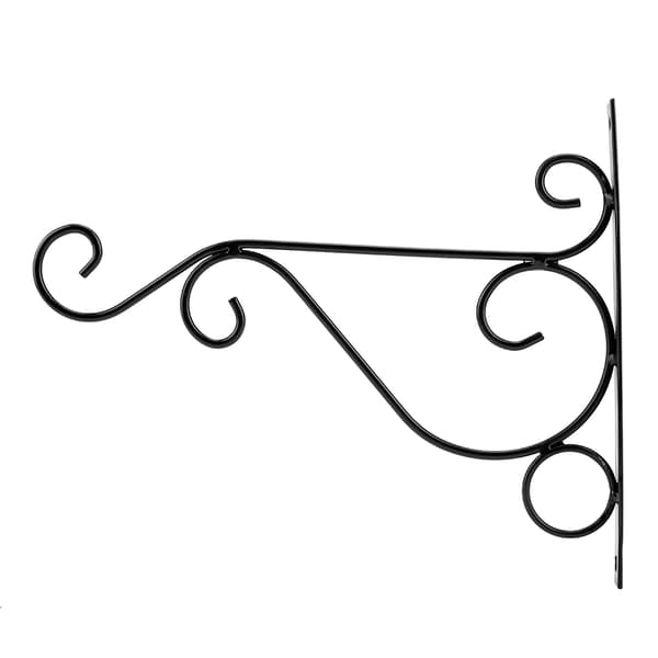 Väggfäste för järnväxtkrok för hemträdgårdsdekoration 30*21cm (svart)