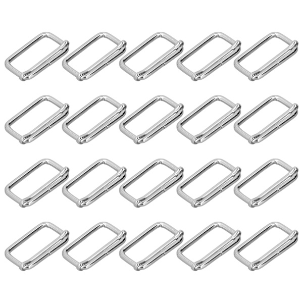 20 stk metal rektangeljustering Holdbar falmefri udsøgt bred anvendelse metalspænde til tøj rygsæk bælte4x38x20mm