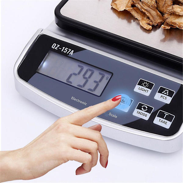Bærbar Oppladbar Digital Kjøkkenvekt 15kg x 0.1g