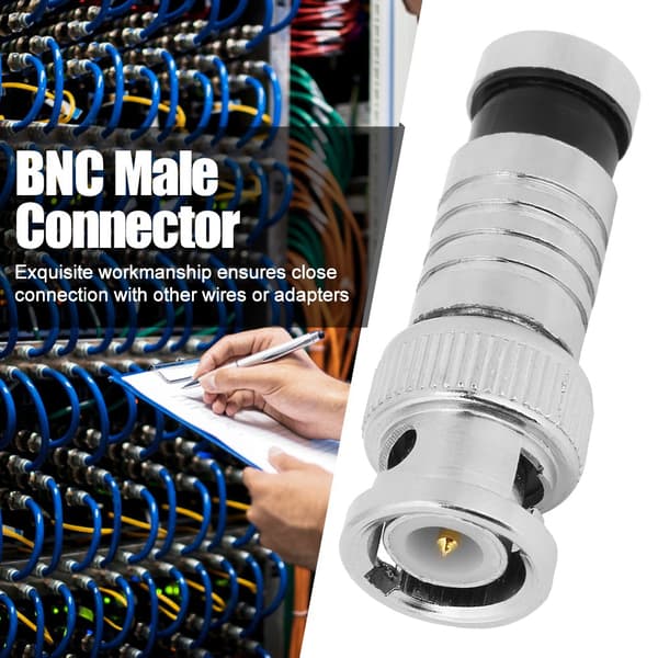 10st BNC Kompression Hankontakt FR Koaxial Q9 Adapter för RG59 CCTV-system