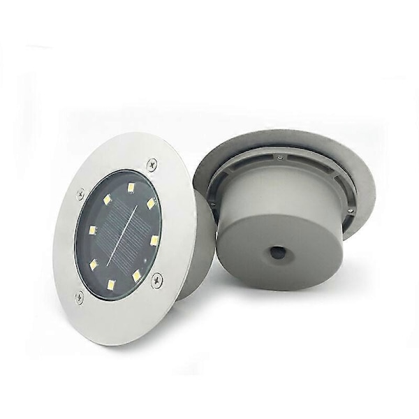 8LED Landskapsbelysning LED Vattentät Underjordisk Belysning Utomhus Underjordisk Belysning för Trädgård, Gångväg, Infälld Underjordisk Belysning, 2-pack Varmvit