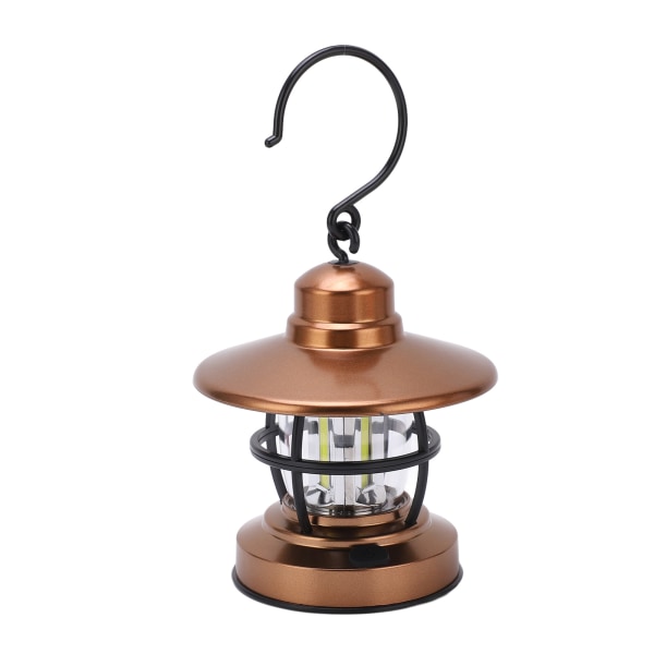 Hengende lanterne camping vintage krokdesign en knappbryter 3 COB batteridrevet hagelampe