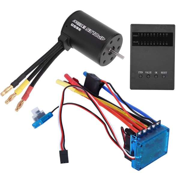 3650 Motor 3100Kv Børsteløs ESC Programkort Sæt til 1/10 RC Bil Reservedel (120A)