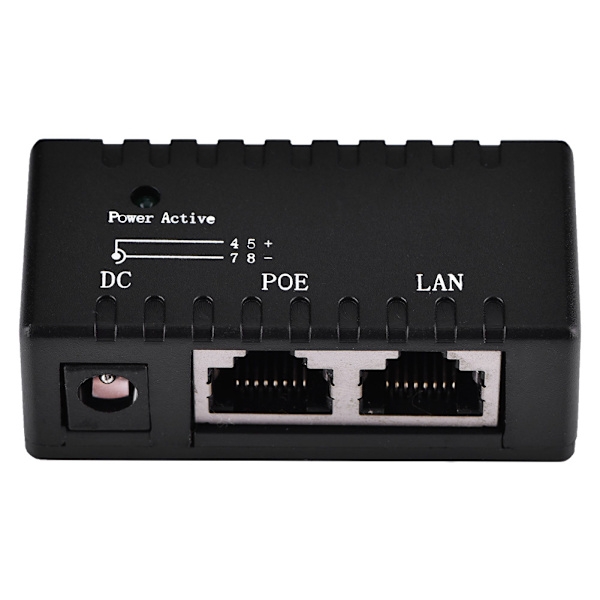 POE Splitter Power Over Ethernet Injektor Adapter Til LAN Netværk Sort