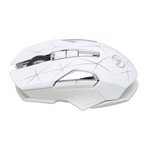 Trådløs mus 2.4G Trådløs Ergonomisk Design 3 DPI skridsikker rulle USB Genopladelig gamingmus til pc Bærbar computer Hvid