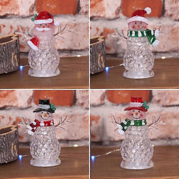 Lysende Snømann Julepynt Jule LED Figurer Ornament1stkhvit