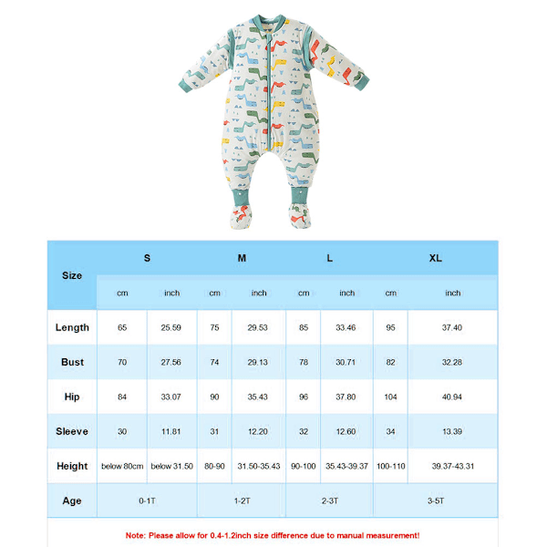 Baby sovepose med ben og fødder Vinter bærbart tæppe Baby sovepose