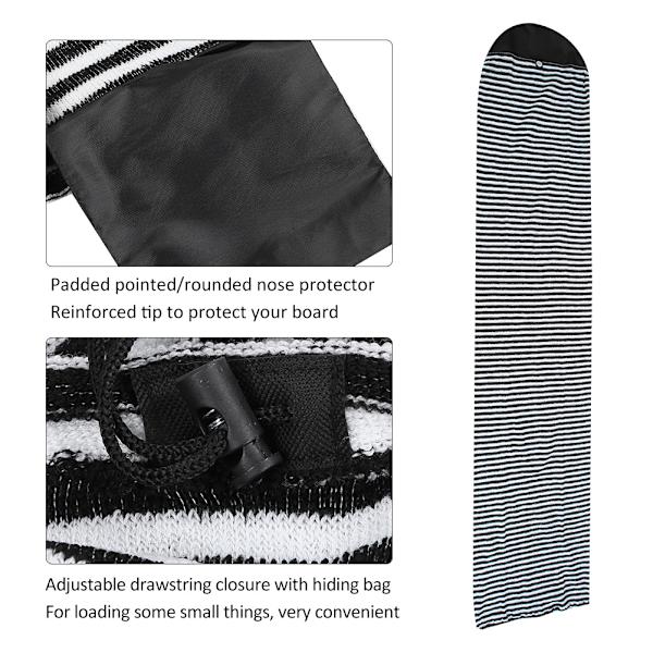 Polyester Black White Stripe Surfboard Sock Cover Protection Bag för Hard Board Shortboard Black White Stripe