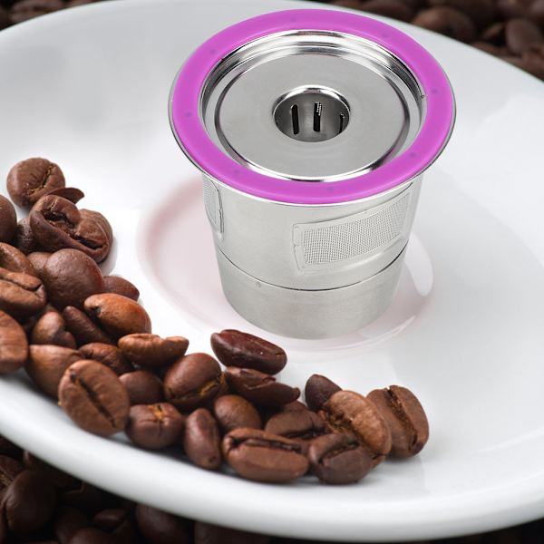 Återanvändbar kaffekapselkopp i rostfritt stål Kaffemaskinstillbehör Passar för Keurig