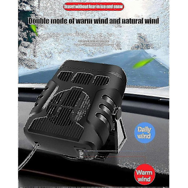 Bilvärmare Defroster 12v 120w/24v 200w Portabel Vindrute Fläkt