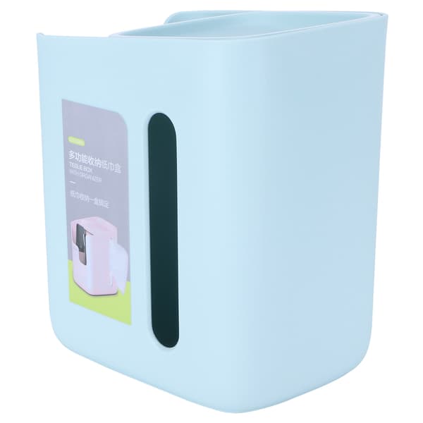 Multifunktionel Tissue Box Holder Desktop Opbevaringsboks Organizer til Hjemmekontor Blå