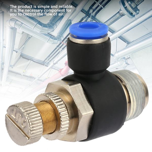2 stk. Rør Luftstrømningshastighedsregulator Rør Pneumatisk Monteringsregulatorventil SL6-01