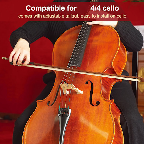 Halestykke i aluminiumslegering med tilbehør for 4/4 cello til musikkinstrumenter