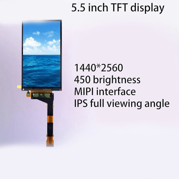 5,5 tommer 2k LCD-skærm Fjern Baggrundsbelysning 3D-printerdel til Sharp Ls055r1sx04