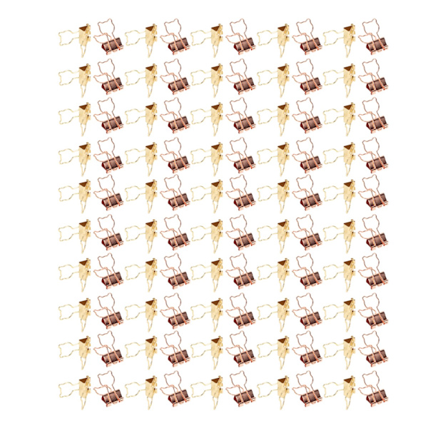 100 stk. Binder Clips Kat Form Guld Rose Guld Jern Hul Design Mini Sjov Binder Clips til Dokumenter Billetter