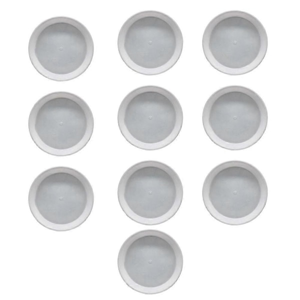 10-pack Plast Runda Hem Trädgårdskrukor Planteringsbricka Vit 16cm x 2cm