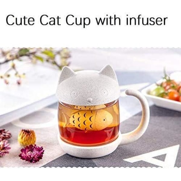 Mister Le Chat- Krus Tekop i glas i form af en kat med en fiskeform